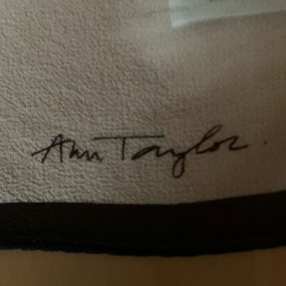 Ann Taylor 100% Silk White & Black Little Silk Scarf - Picture 7 of 7